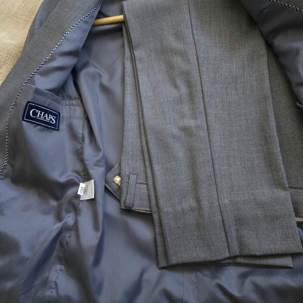 Boys Chaps size 10 Reg Grey Dress suit - Picture 3 of 7